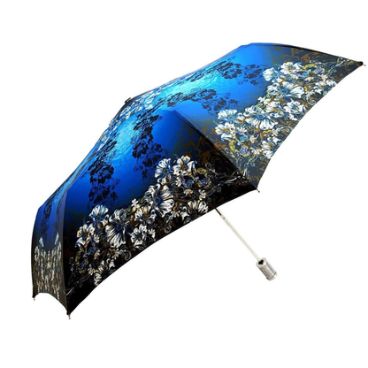 Unique Women’s Folding Umbrella – Exclusive Blue Flowered Design