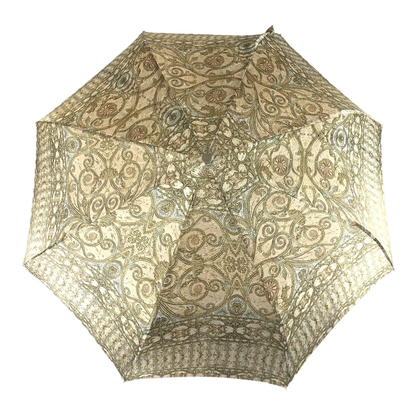 Baroque Folding Umbrella – Elegant Design with Jeweled Gold Handle