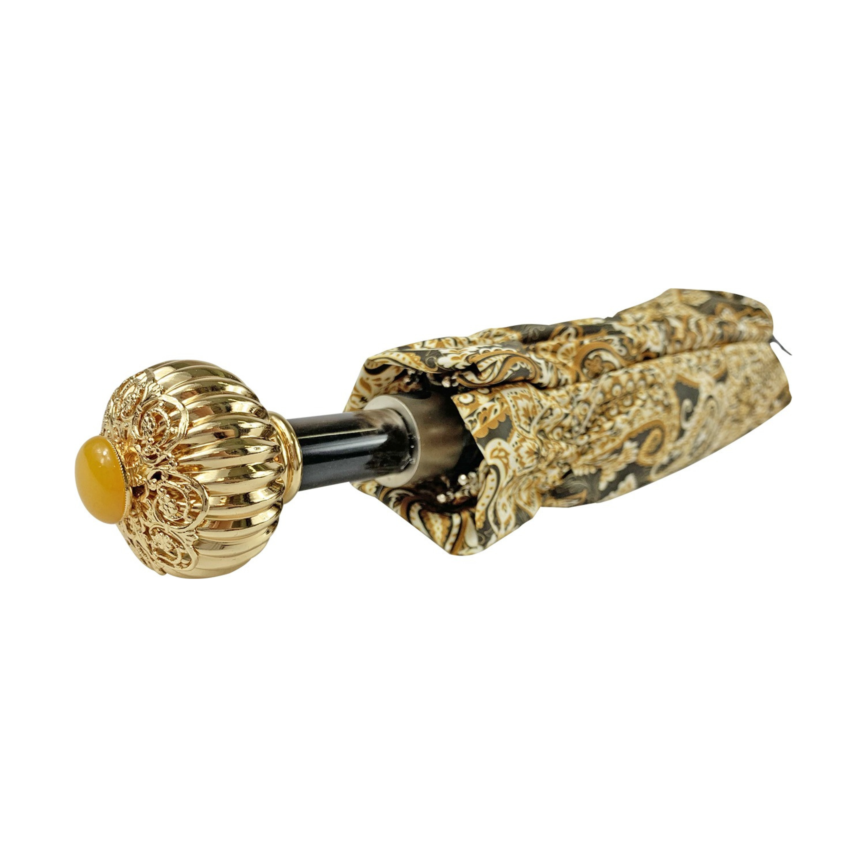 Cream Paisley Folding Umbrella – Artistic and Luxuriously Crafted