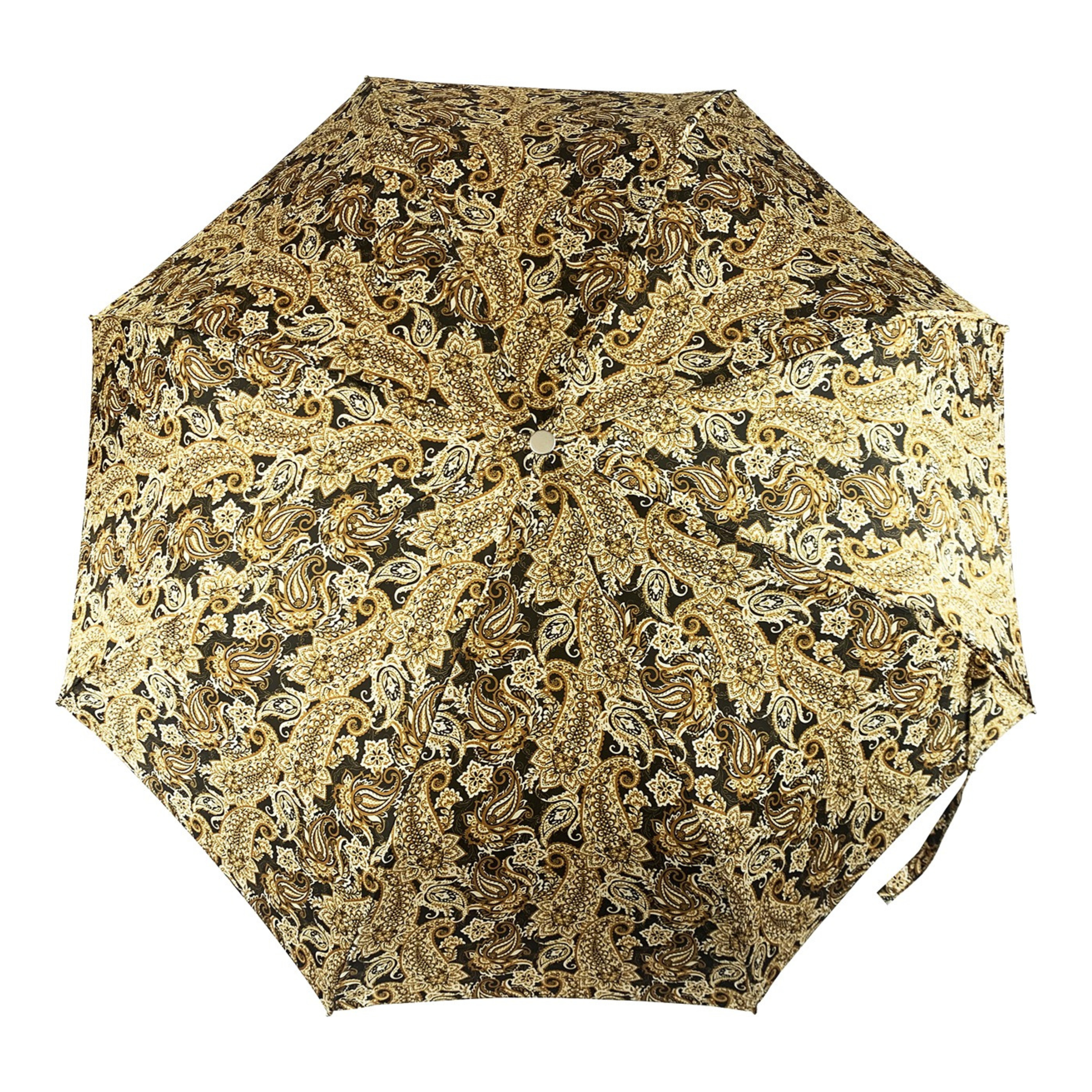 Cream Paisley Folding Umbrella – Artistic and Luxuriously Crafted