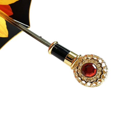 Luxury Sunflower Umbrella with 24K Gold-Plated Brass Handle