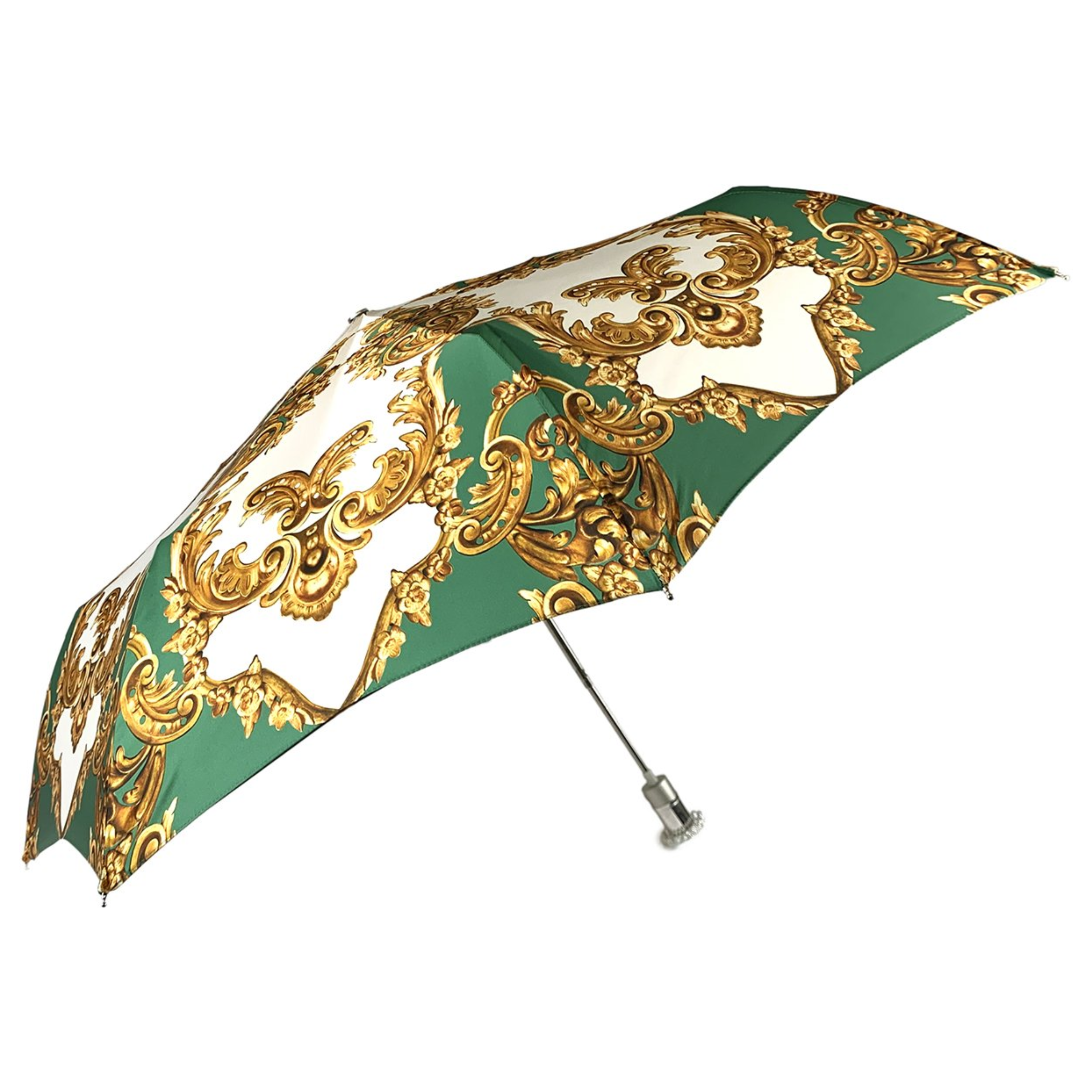 Ladies Folding Umbrella – Exclusive Design with Silver Handle