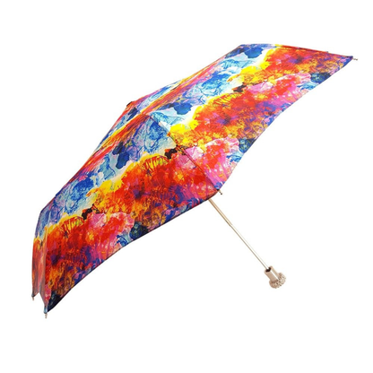 Italian Folding Umbrella – Silver Handle with Swarovski Crystal