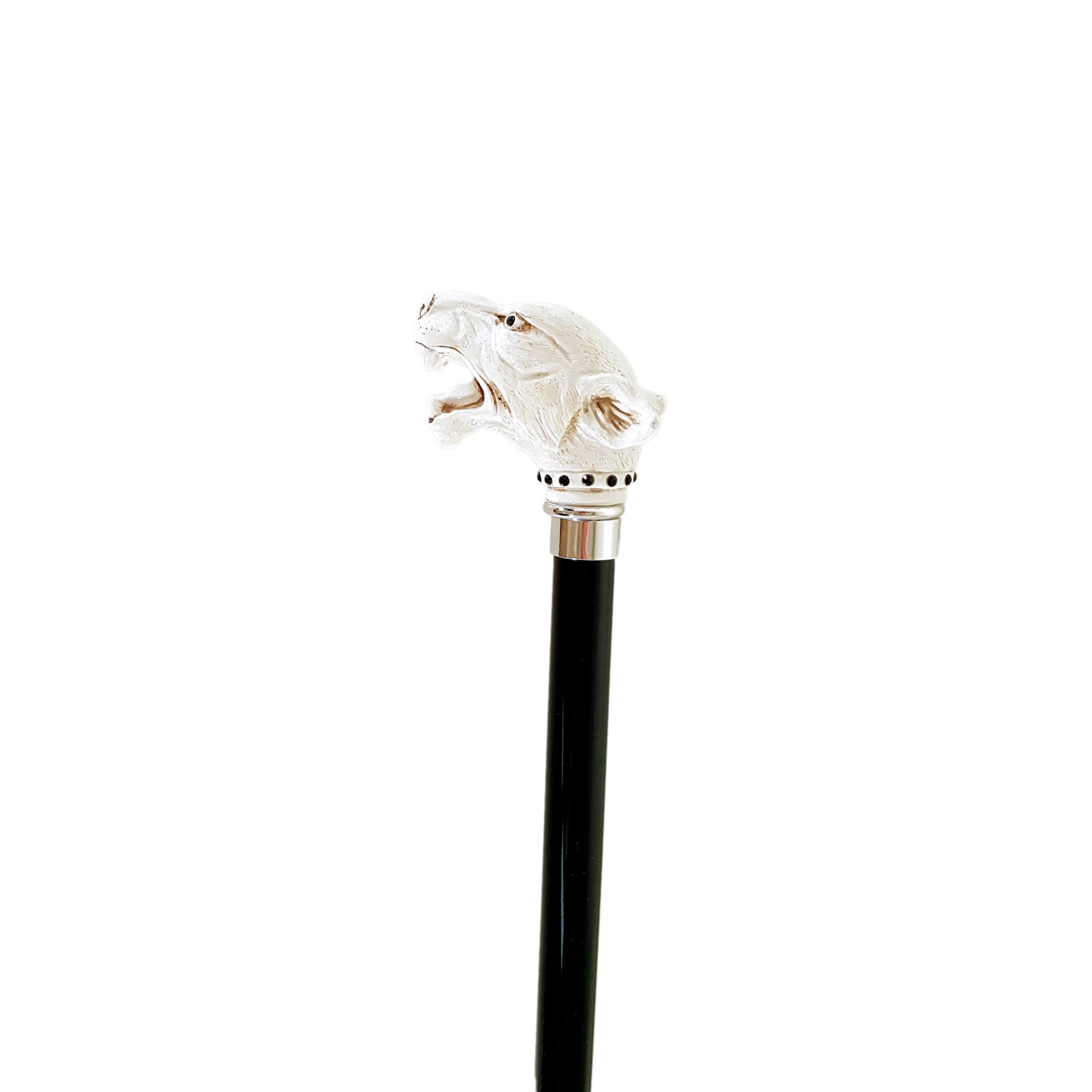Swarovski-Embellished Walking Stick Cane Lacquered in an Ivory Color