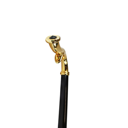 Elegant Walking Stick – 24K Gold-Plated Brass Handle Cane