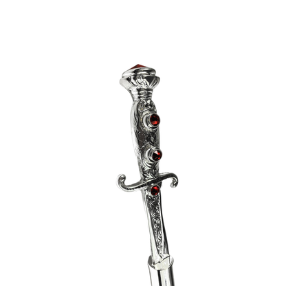 Silver-Plated Sword Handle Walking Stick – Handmade in Italy