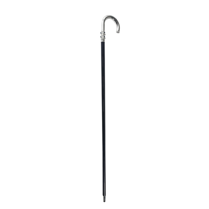 Handcrafted Italian Walking Stick with Dark Blue Crystals and Silver