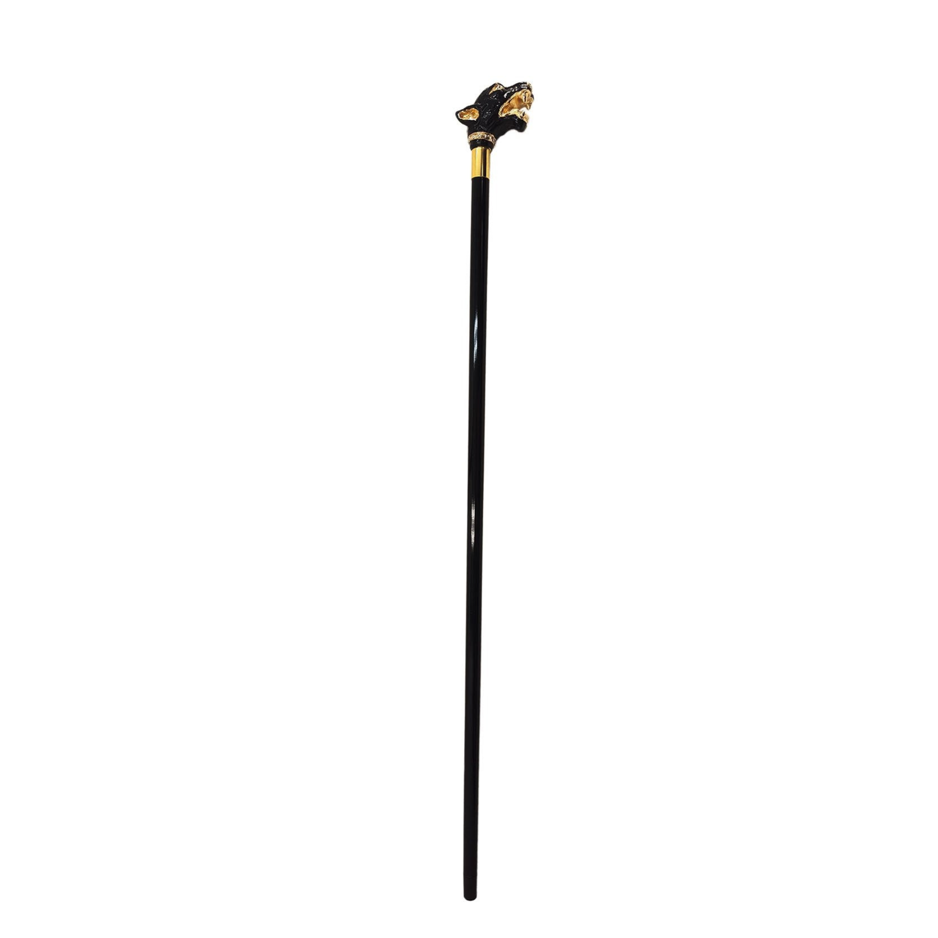 Fantastic Gold-Plated Dog Hand-Enamelled Luxury Walking Cane