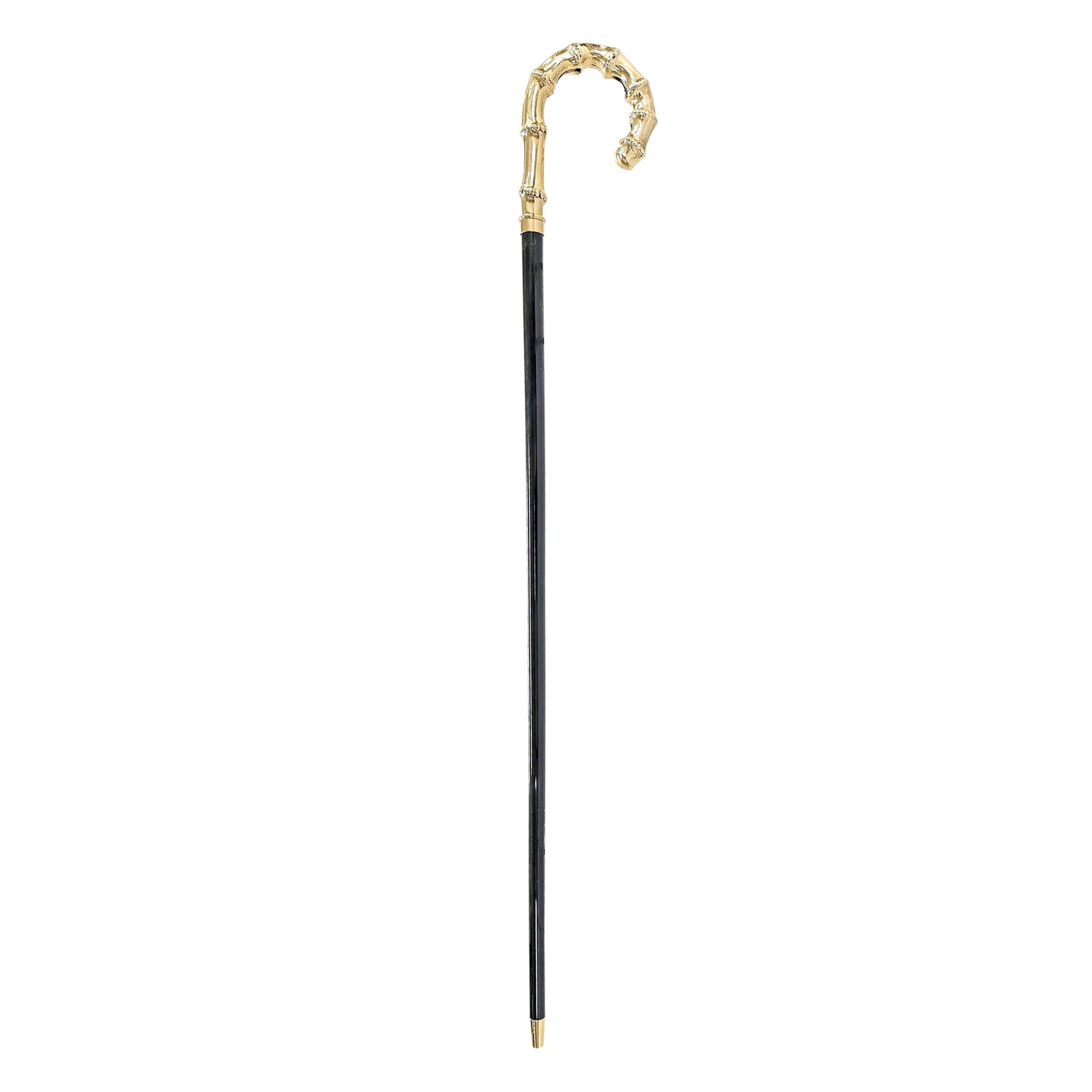 Bamboo-Shaped 24K Gold-Plated Walking Stick – Handmade in Italy