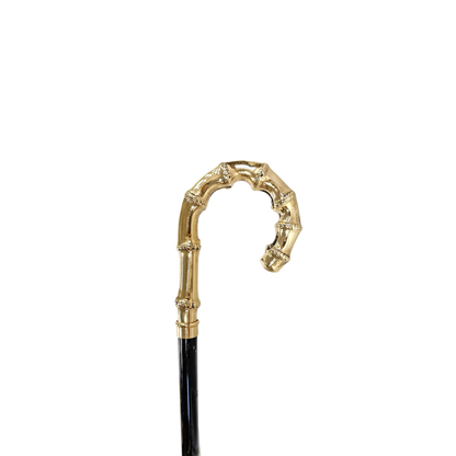 Bamboo-Shaped 24K Gold-Plated Walking Stick – Handmade in Italy