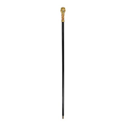 Handmade Italian Luxury 24K Gold-Plated Walking Cane with Red Crystal
