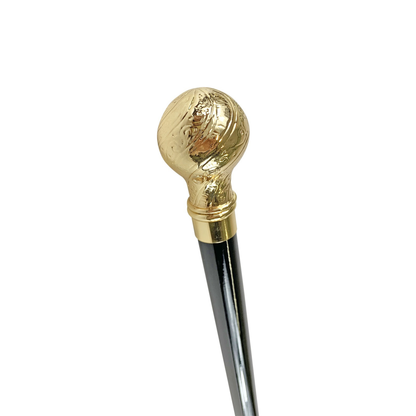 Walking Stick with Ceremonial Gold-Plated Knob – 24K-Plated Handle