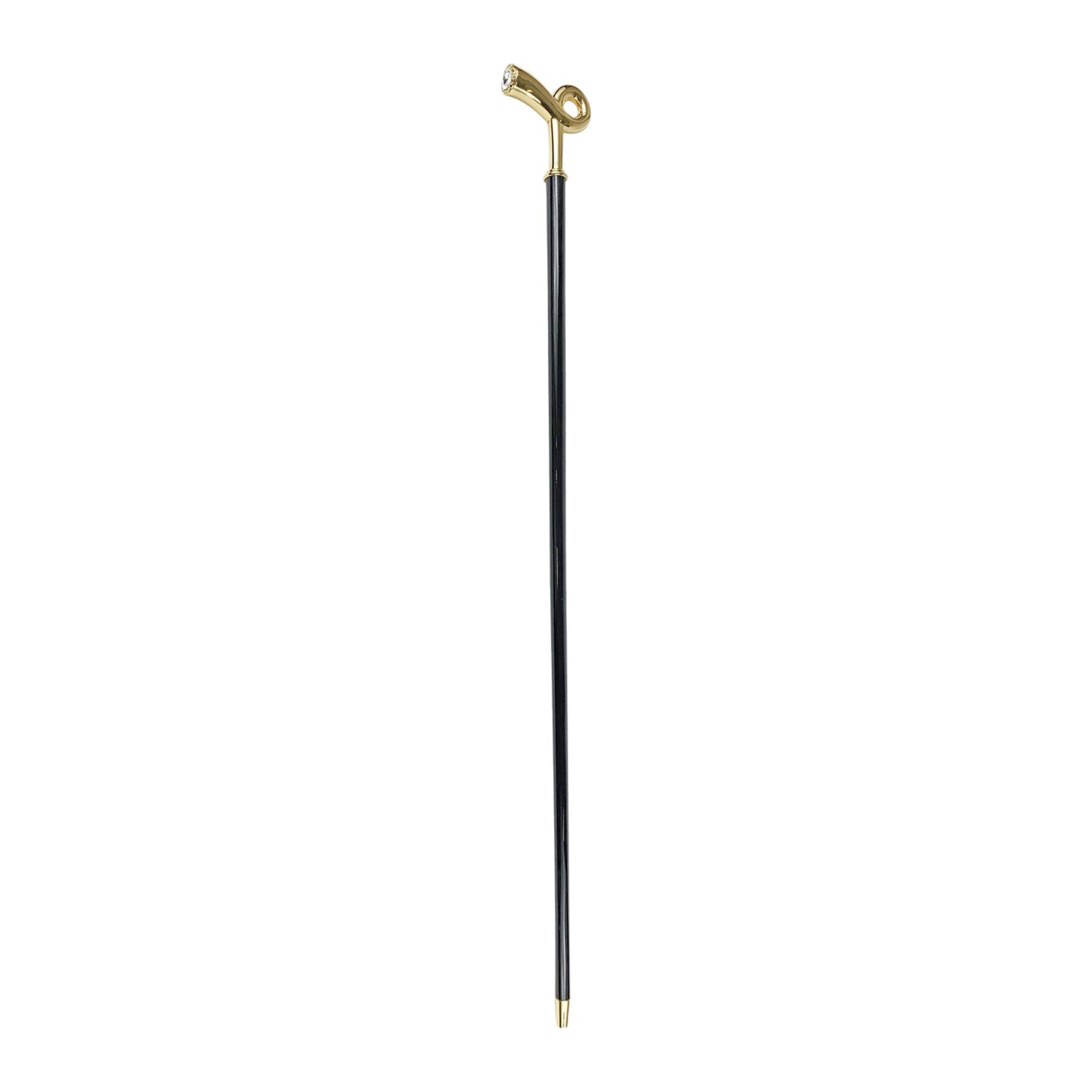 Exclusive Walking Stick with Sturdy 24K Gold-Plated Brass Handle