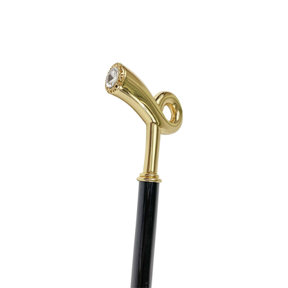 Exclusive Walking Stick with Sturdy 24K Gold-Plated Brass Handle