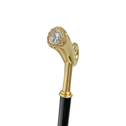 Exclusive Walking Stick with Sturdy 24K Gold-Plated Brass Handle