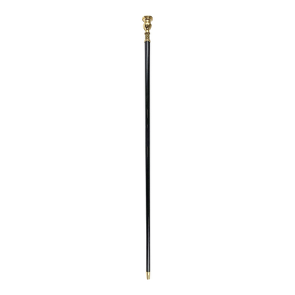 Walking Cane with Large Emerald Crystal – 24K Gold-Plated Handle