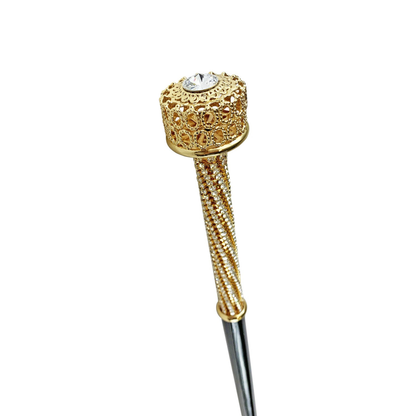 Walking Cane with Handle Encrusted with Thousands of White Crystals