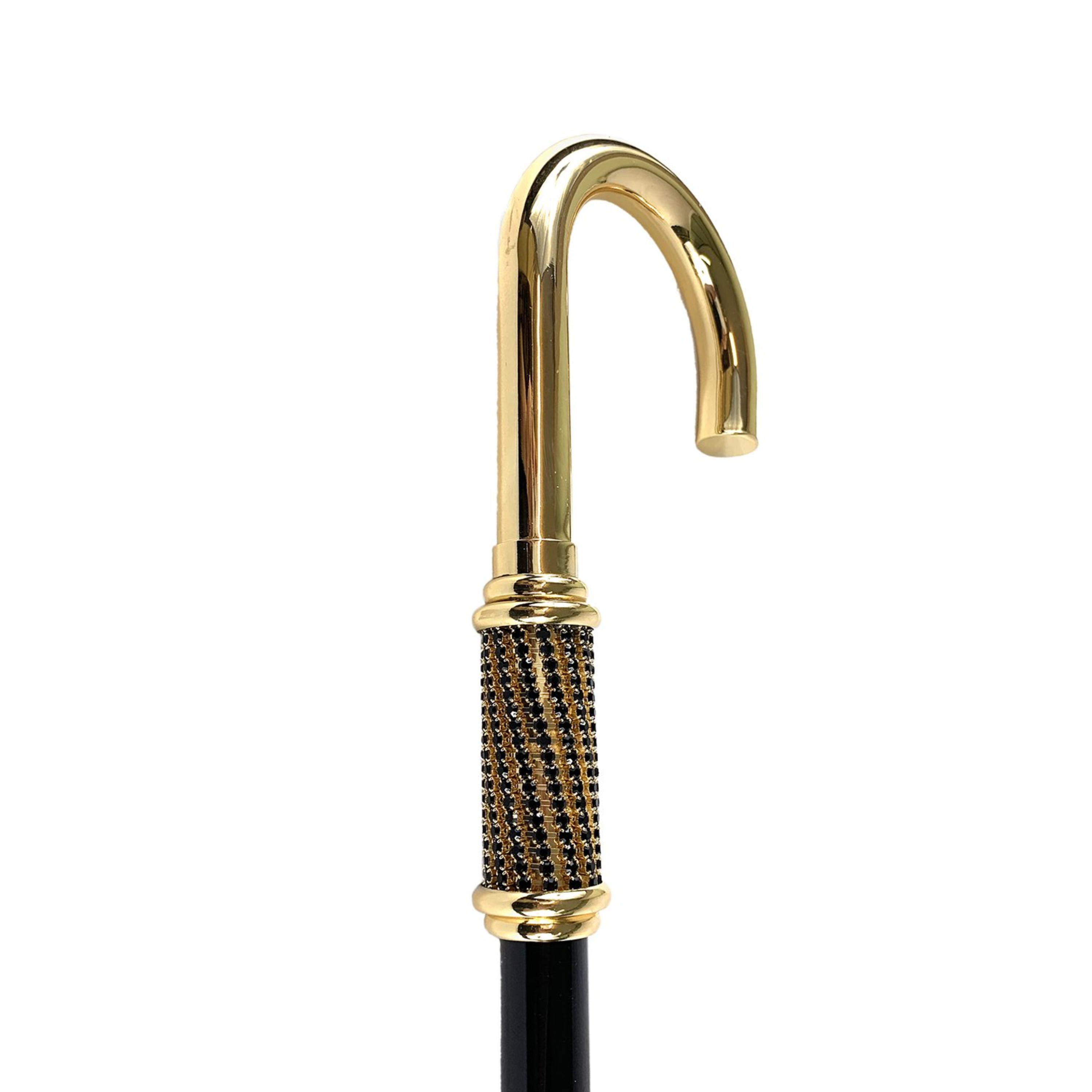 Luxury Italian Walking Stick for Men with Swarovski Elements and 24K Gold
