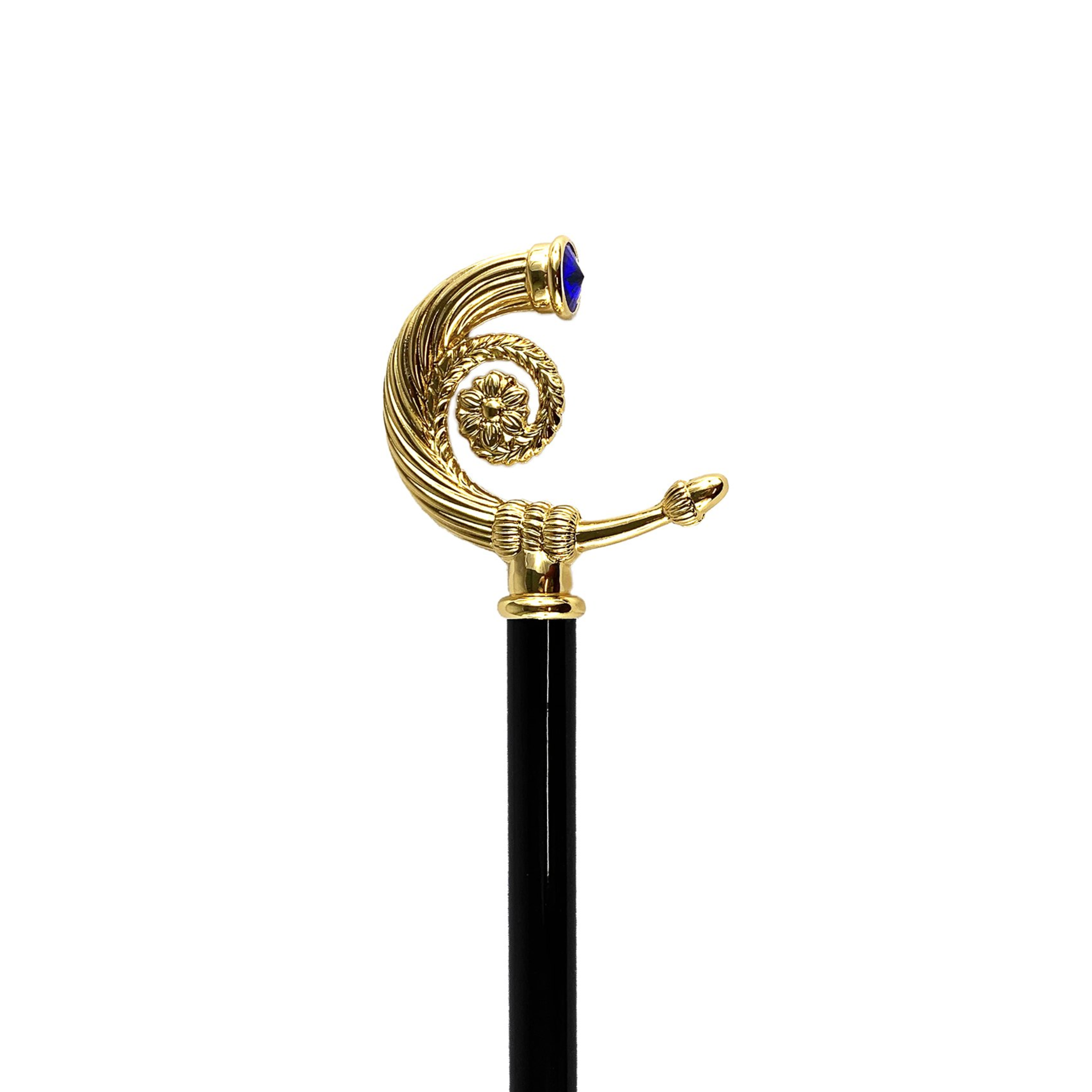 Luxury Italian Collectible Walking Cane with Swarovski Sapphire Crystal