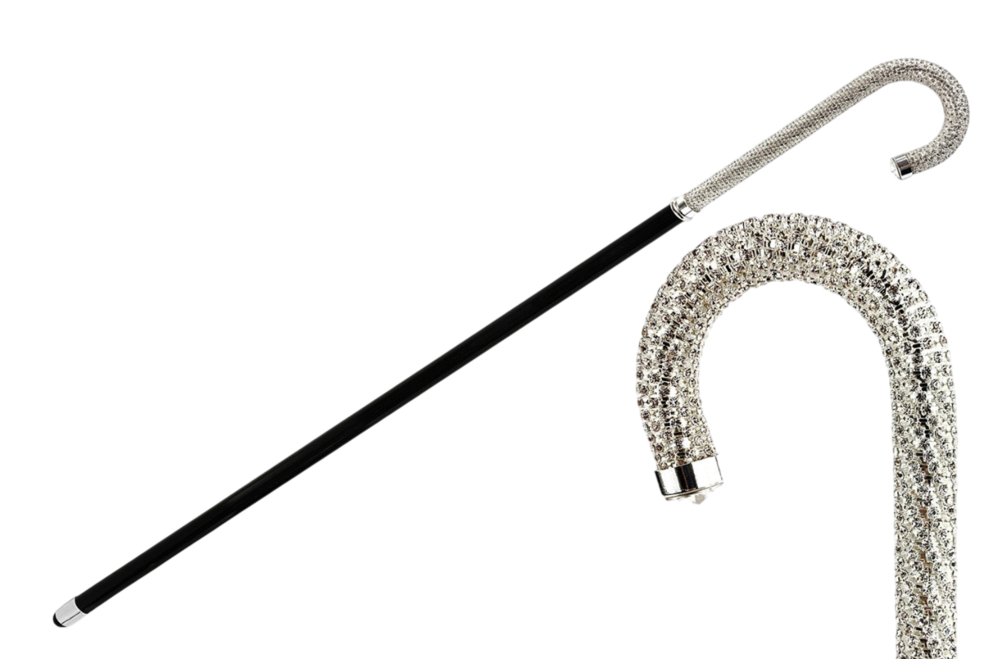 Luxury Italian Walking Stick Encrusted with Hundreds of Crystals