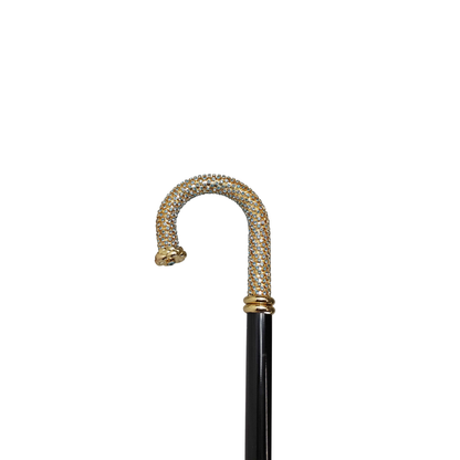 Luxury Italian Walking Stick Encrusted with Aquamarine Crystals