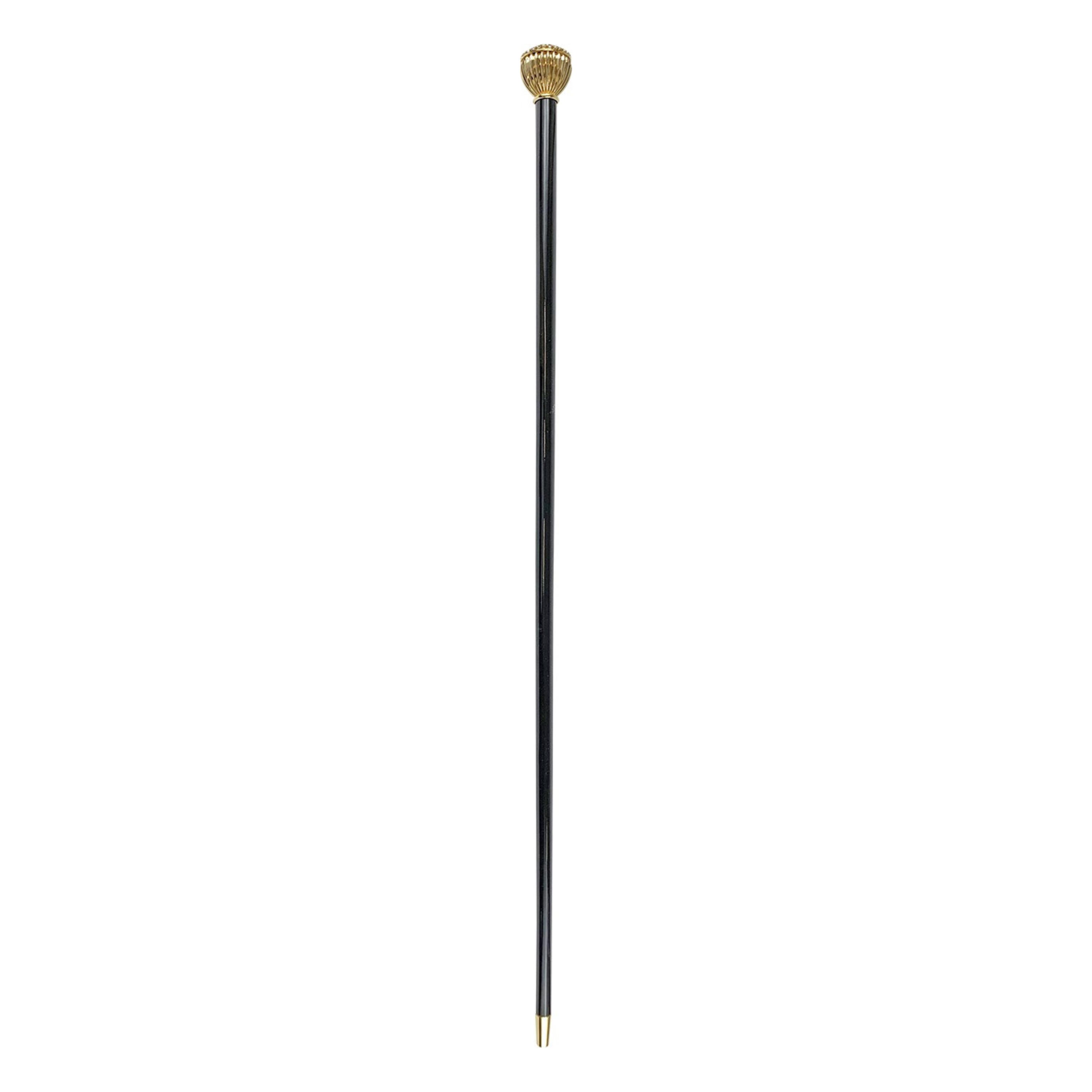 Luxury Italian Walking Stick with Topaz and Black Crystal Handle
