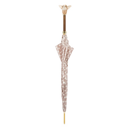Chihuahua Automatic Opening Umbrella with Dots Enameled Brass Handle