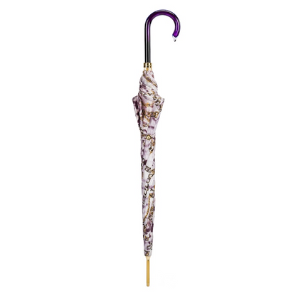 Purple Nuance Automatic Opening Umbrella with Chains Print