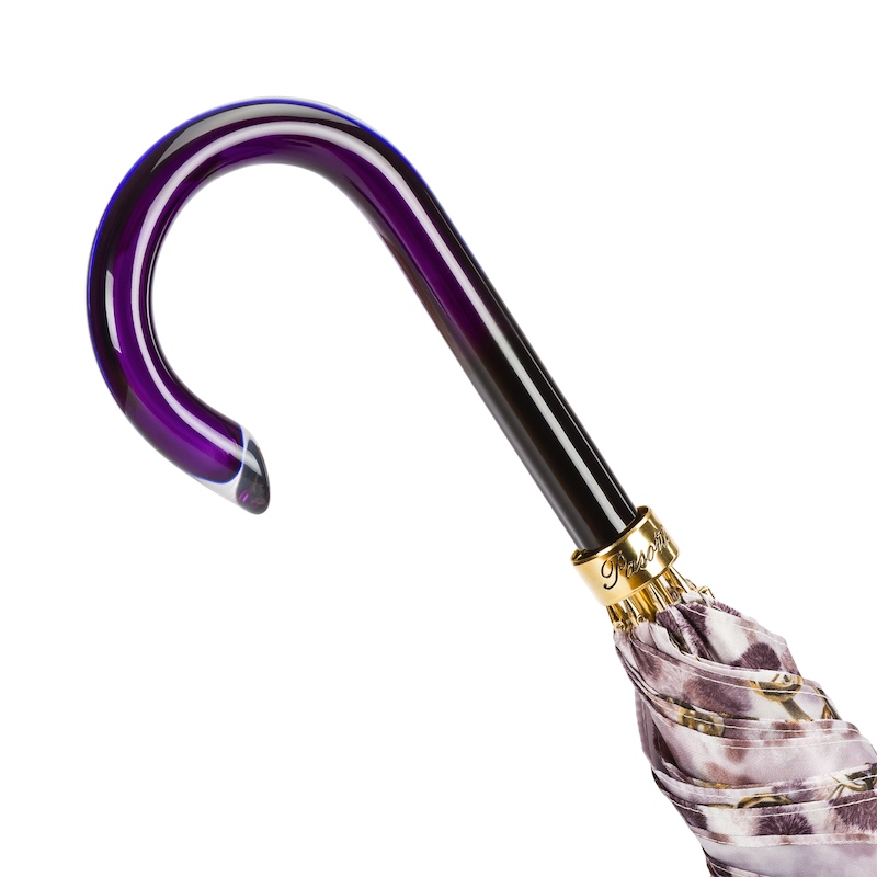 Purple Nuance Automatic Opening Umbrella with Chains Print