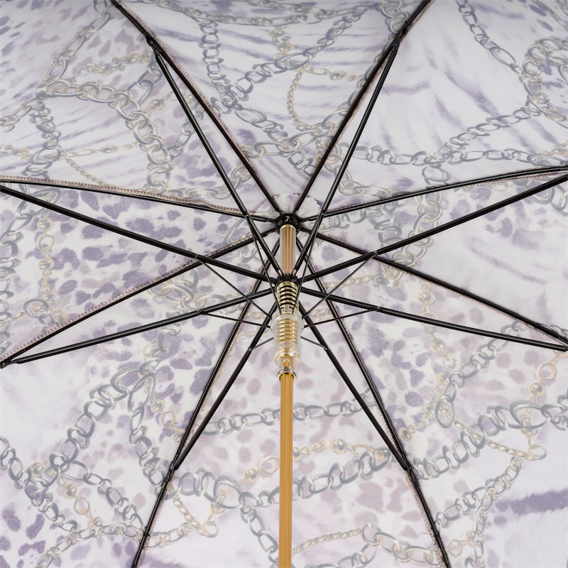 Purple Nuance Automatic Opening Umbrella with Chains Print