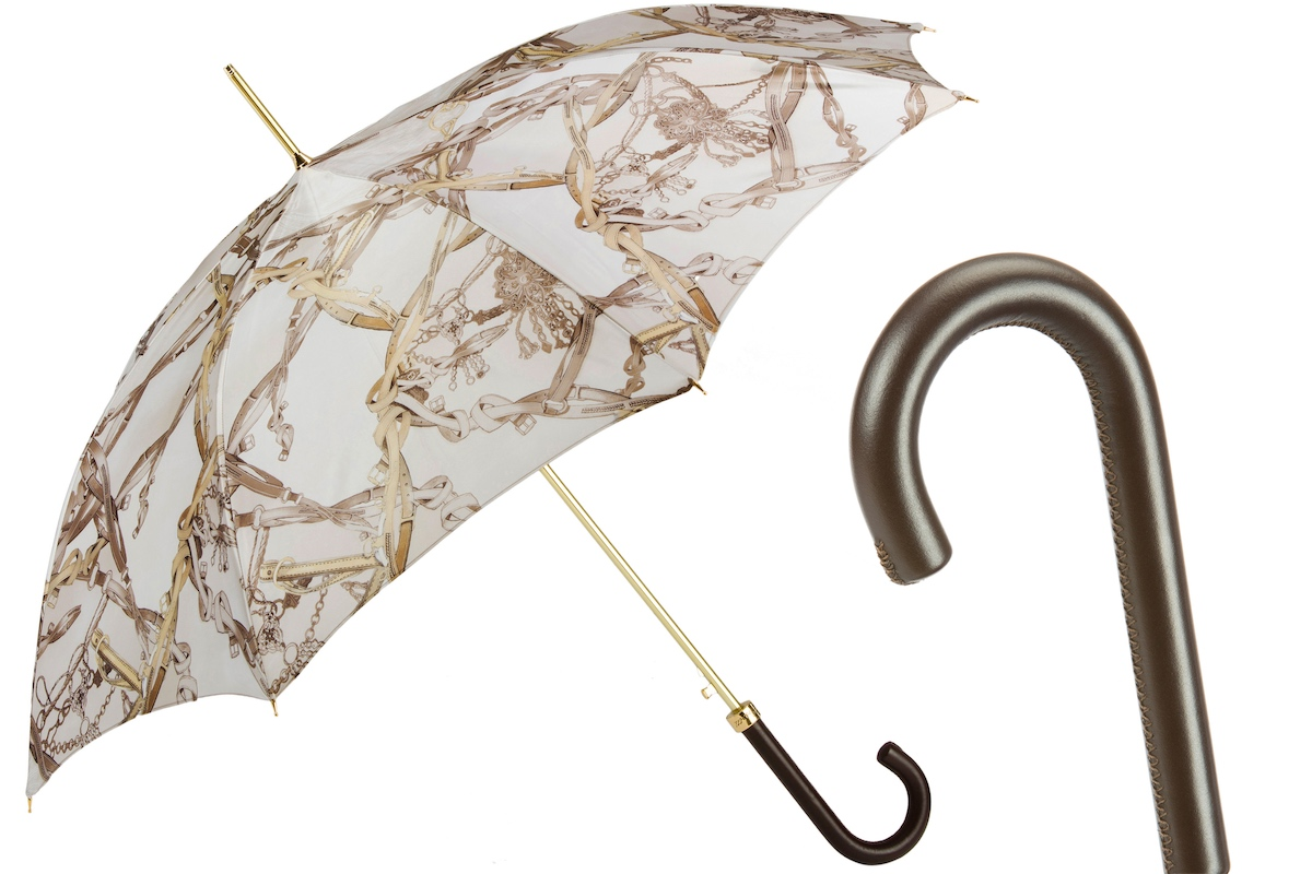 Leather Handle Bridles Print Umbrella – Automatic Opening