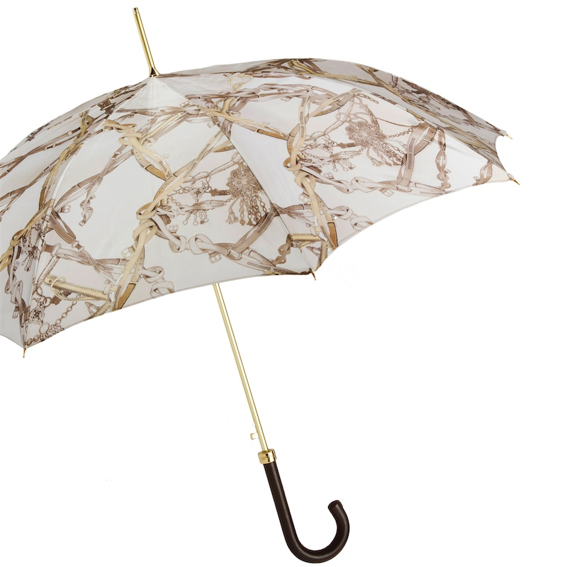 Leather Handle Bridles Print Umbrella – Automatic Opening