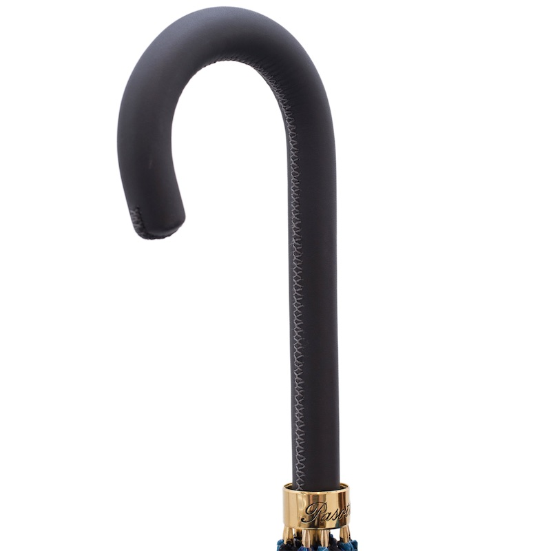 Exclusive Blue Flowers Automatic Umbrella – Handmade in Italy