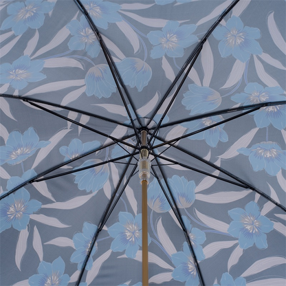 Exclusive Blue Flowers Automatic Umbrella – Handmade in Italy