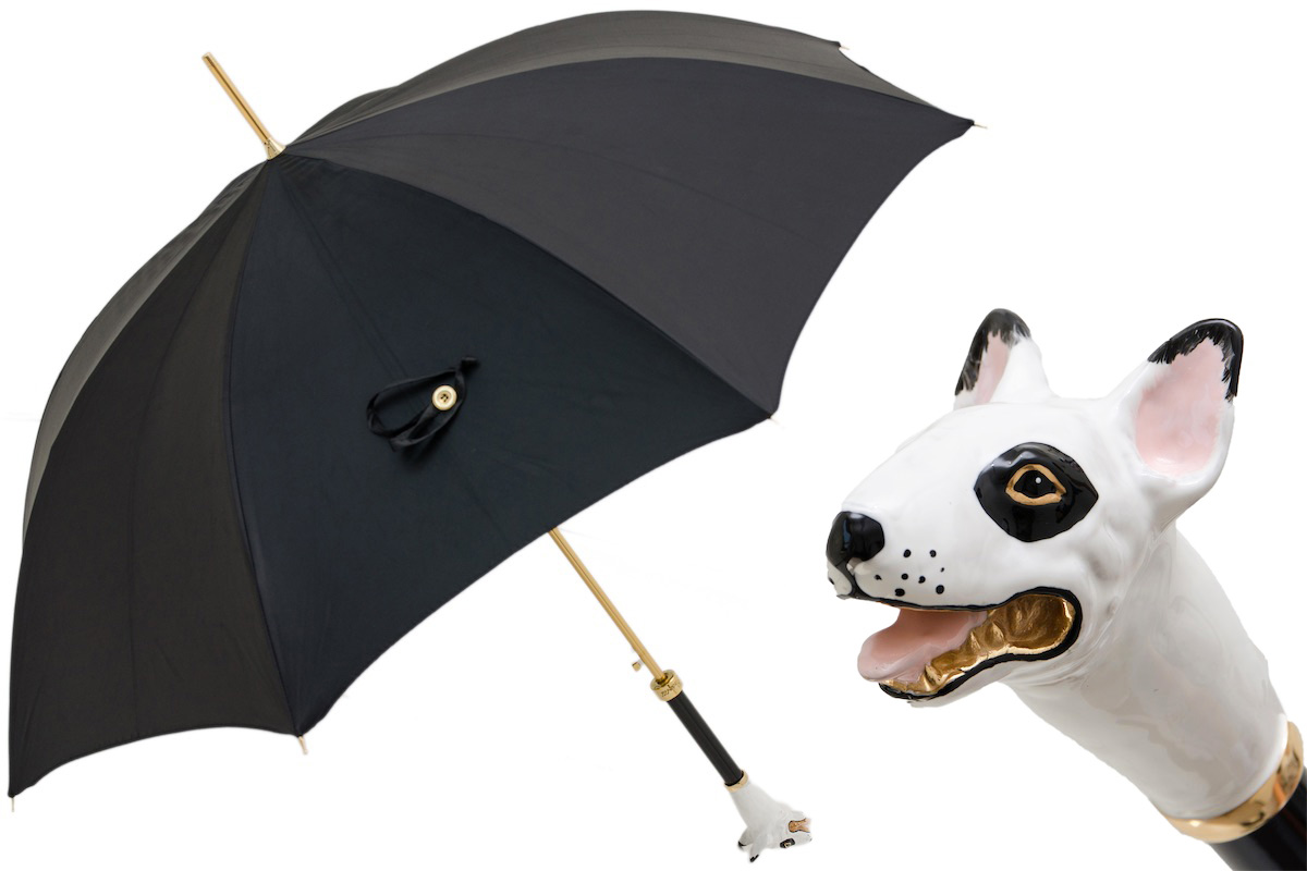 Bull Terrier Enameled Brass Handle Umbrella – Automatic Opening