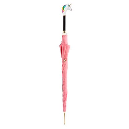 Unicorn Enameled Brass Handle Umbrella – Automatic Opening