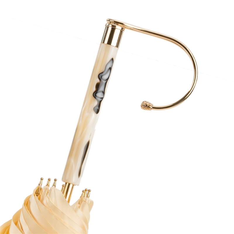 Jeweled Handle Ivory Sketch Woman Umbrella – Handmade in Italy