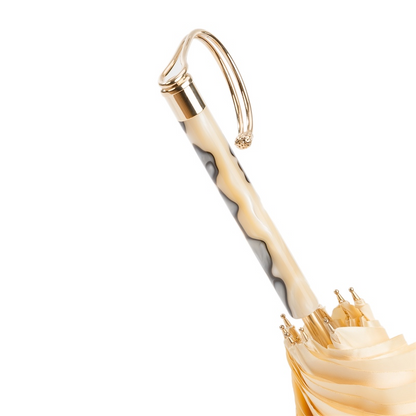 Jeweled Handle Ivory Sketch Woman Umbrella – Handmade in Italy