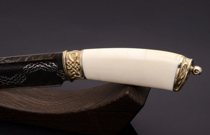 Limited Edition Collectible Knife – Mosaic Damascus and Walrus Ivory
