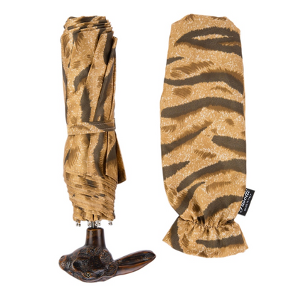 Chic Animalier Folding Umbrella with Rabbit Handle – Handmade in Italy