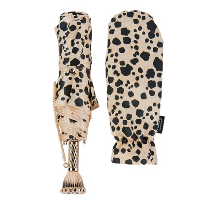 Handcrafted Leopard Print Folding Umbrella – Handmade in Italy
