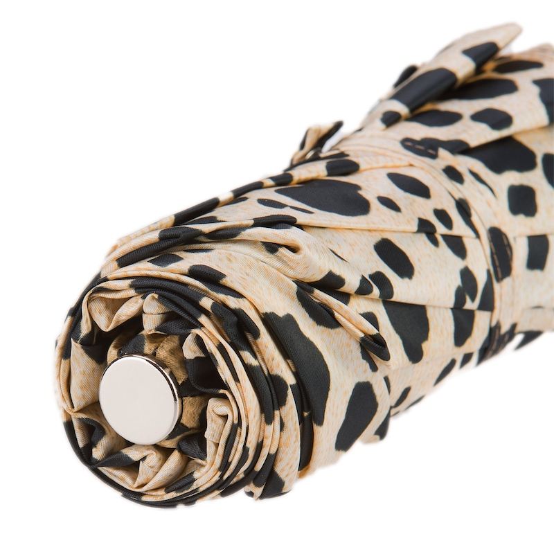 Handcrafted Leopard Print Folding Umbrella – Handmade in Italy