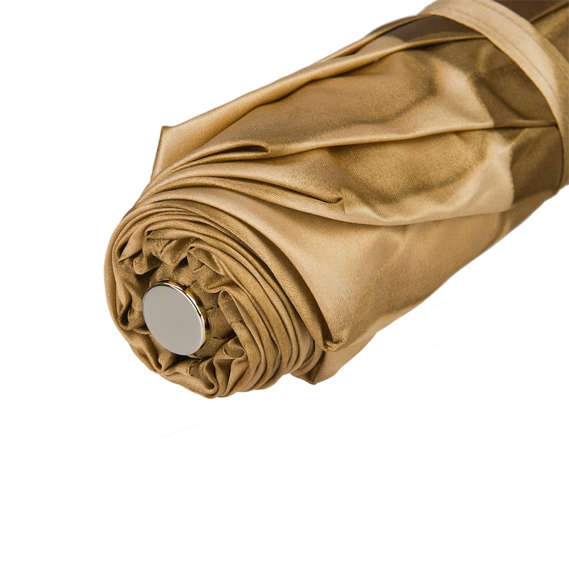 Elegant Beige Dahlia Folding Umbrella – Handmade in Italy