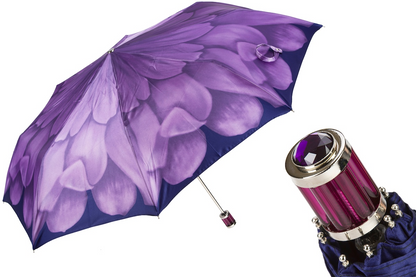 Chic Gorgeous Purple Flower Folding Umbrella – Handmade in Italy