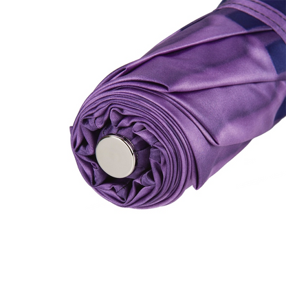Chic Gorgeous Purple Flower Folding Umbrella – Handmade in Italy