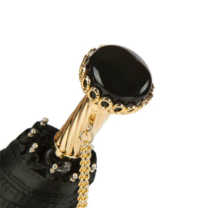 Unique Golden Flower Beautiful Folding Umbrella – Handmade in Italy