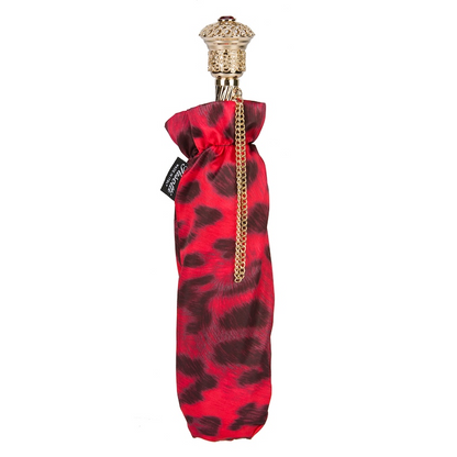 Unique Black and Red Animalier Folding Umbrella – Handmade in Italy