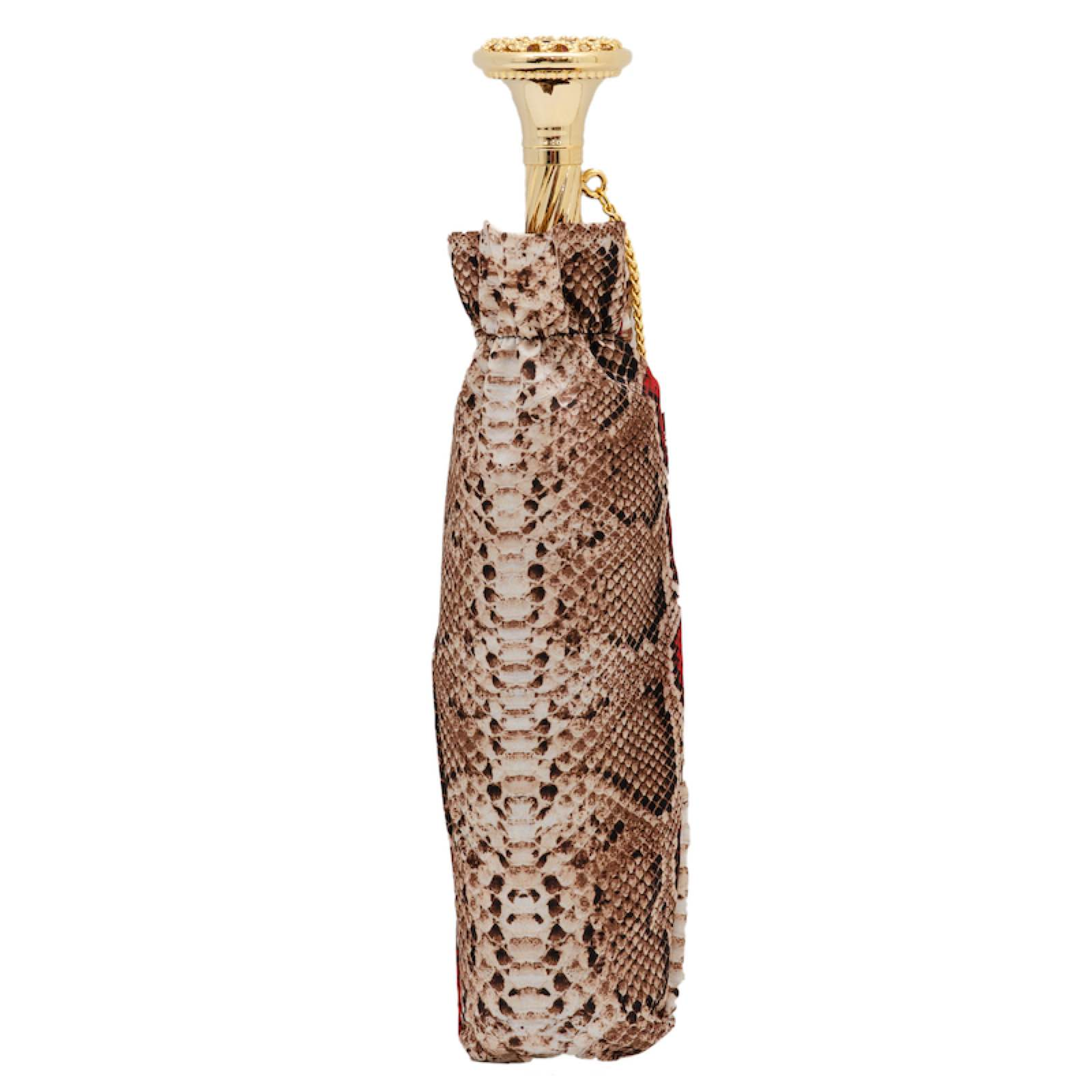 Brass Handle Python Print Folding Umbrella – Manual Opening