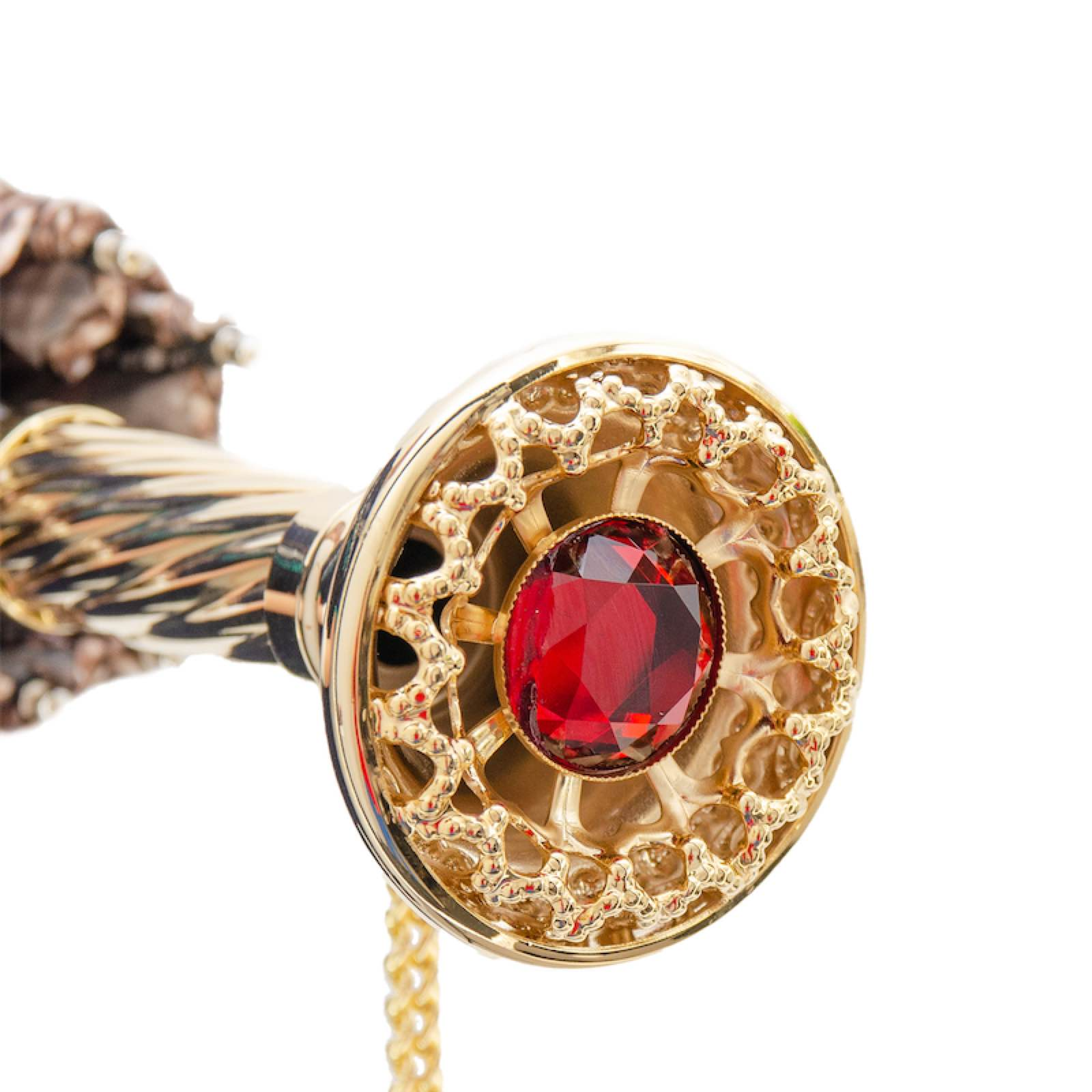 Brass Handle Python Print Folding Umbrella – Manual Opening