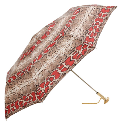 Brass Handle Python Print Folding Umbrella – Manual Opening
